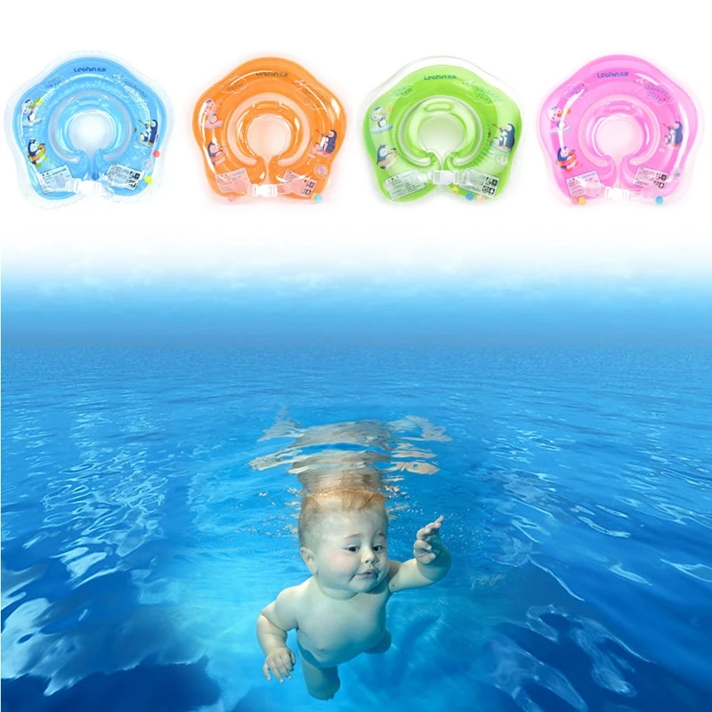 Безопасный надувной круг новорожденных шеи Float маленьких плавание кольцо безопасности ребенка игрушки