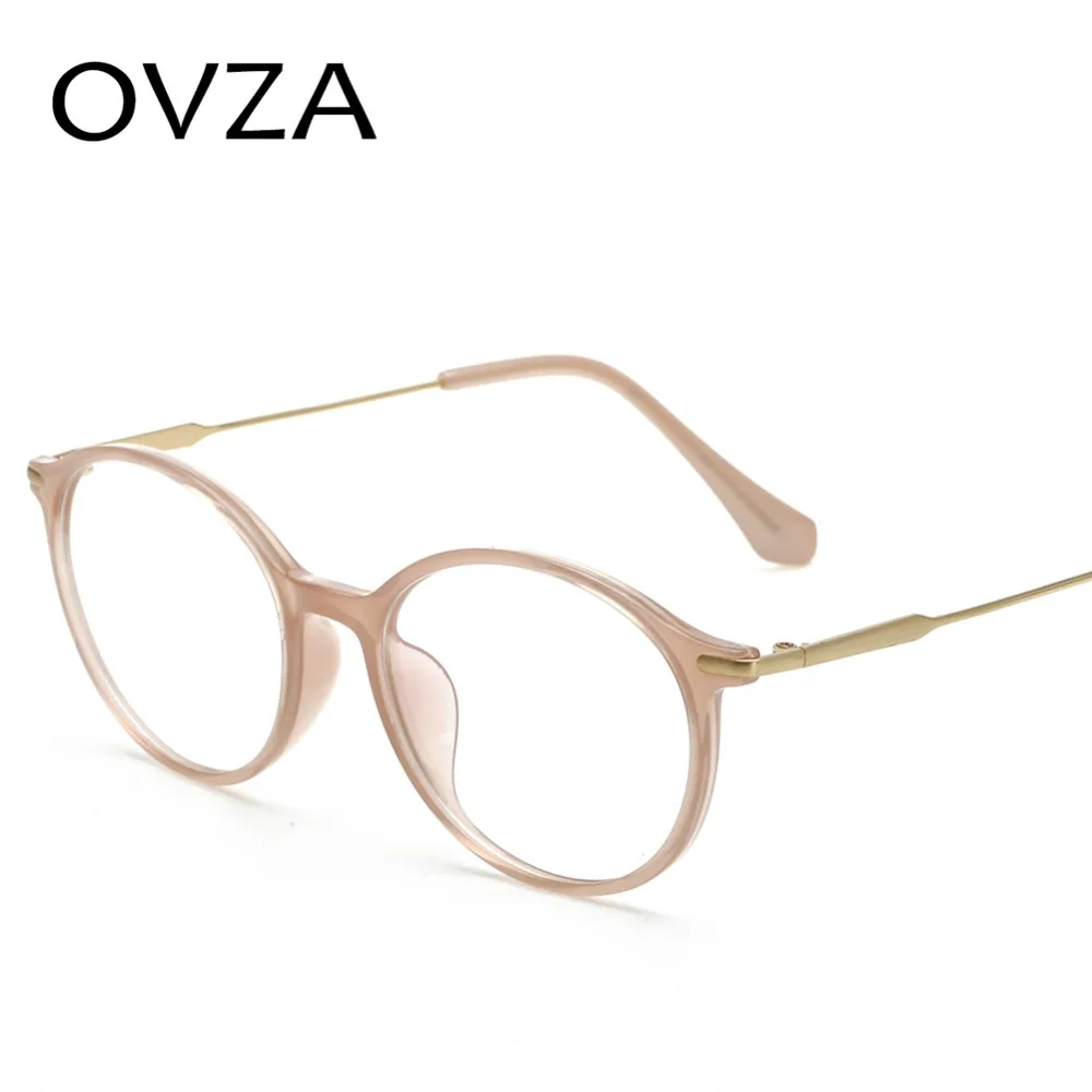 

OVZA TR90 Eye glasses Frames for Women Oval Vintage Mens Glasses Frames Transparent Lens Spectacles Ultralight 15g S3029