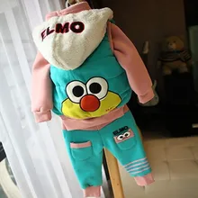 Anlencool/, зимний комплект для малышей, детский комплект из свитера и жилета, комплект одежды из трех предметов, плотный бархатный костюм