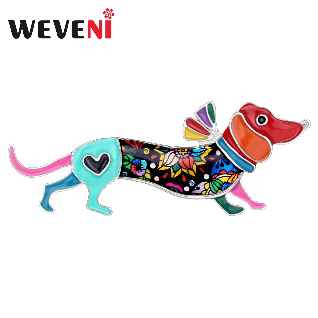 Металлическая эмалированная булавка WEVENI в виде таксы милые ювелирные изделия