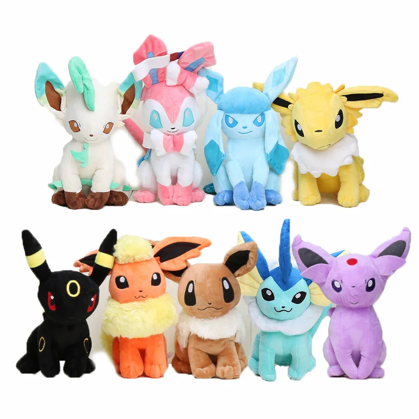 9 шт./лот 30 см eevee плюшевые игрушки Jolteon Umbreon Flareon Eevee Espeon Vaporeon Sylveon Glaceon детские рождественские подарки