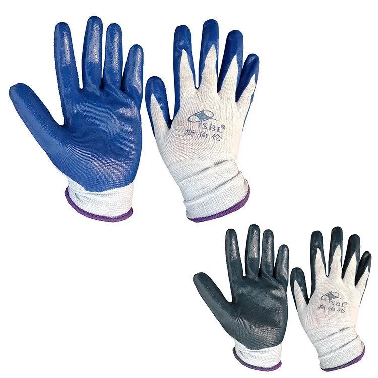 

12 Pairs Nitrile Dipped Non-slip Work Gloves Wear-resistant Protective Gloves Durable