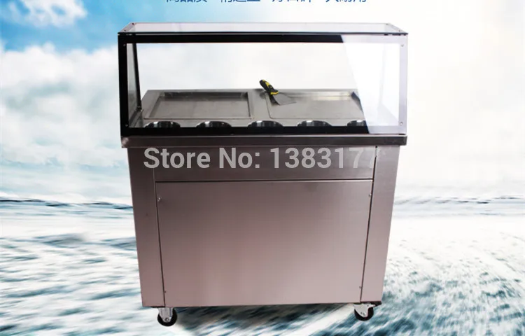 Бесплатная доставка CE R410 r404 машина для готовки мороженого Жареный Лед roll Пан машина плоской сковороде двойной сковороде проката жареное