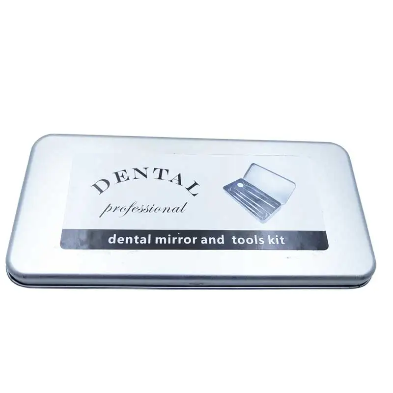 

5pcs/6pcs/Set Metal Case Dental Tool Sets Mirror Stainless Steel Clean Mouth Probe Tooth Care Kit Tweezer Sickle Scaler