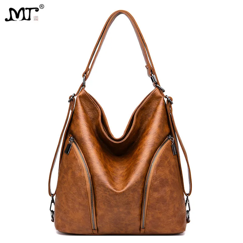 

MJ Women Shoulder Bag Retro Fashion PU Leather Women Handbags Large Capacity Tote Bag Casual Leather Messenger Bags