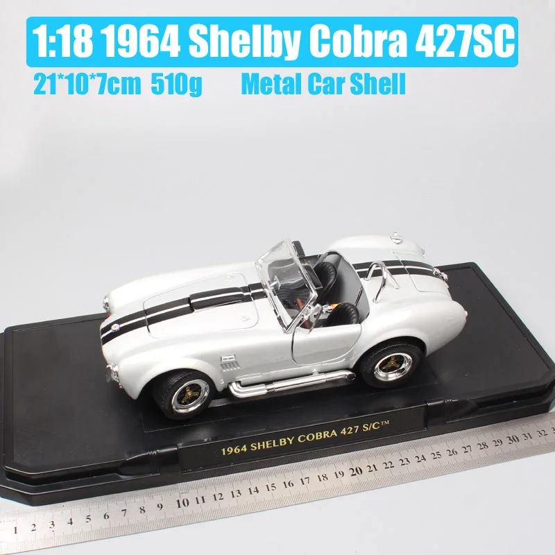 1/18 масштабная большая винтажная модель спортивных автомобилей Ford Shelby Cobra 427 S/C AC 1964, литая под давлением детская коллекция хобби, реплики