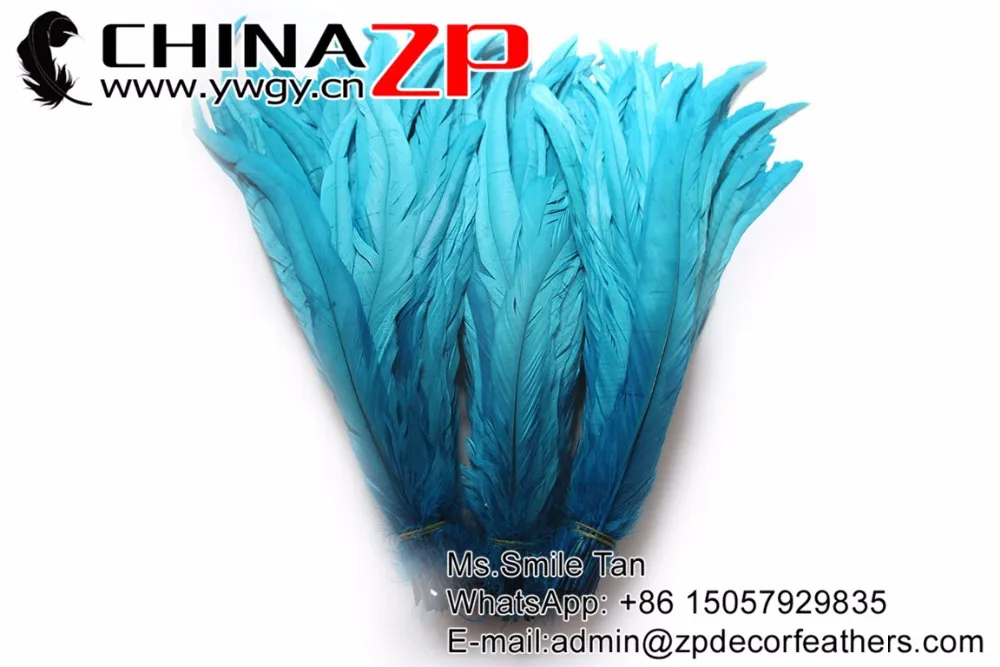 35-40cm fully dye rooster tail feathers turquoise (5)