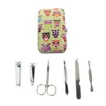 6Pcs/Set 6 Different Kinds Owl Best French Professional Manicure Pedicure Set For Men Women Girl Kid Child Gift