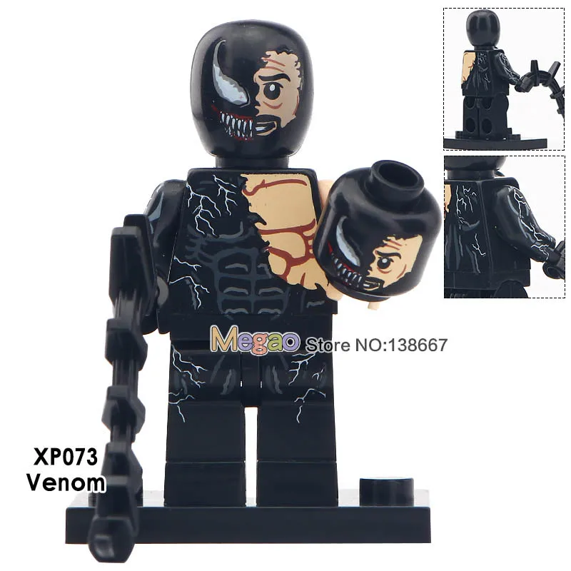 50pcslot Venom Movie Series Deadpool Spiderman Ironman Super Hero Action Legoings Collection Building Blocks Toys For Chldren