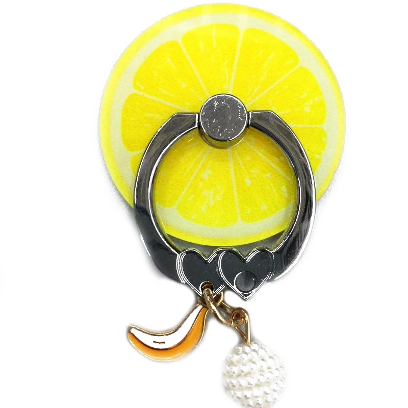 Universal Finger Ring Holder For Phone 360 Rotation Fruit Mobile Phone Holder Stand With Pendant For Samsung Cell Phone Holder