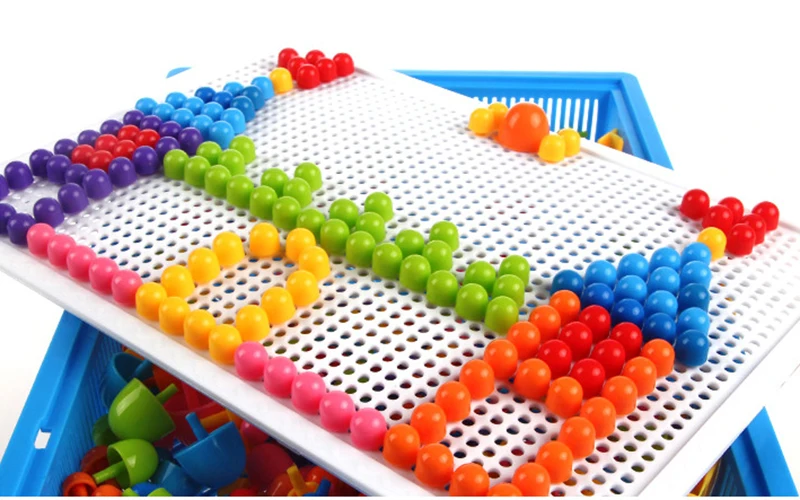 296 шт. цвет гриб гвоздь головоломки игрушки 3D Мозаика картина головоломки игрушки Дети Обучающие Развивающие игрушки взаимодействие игры