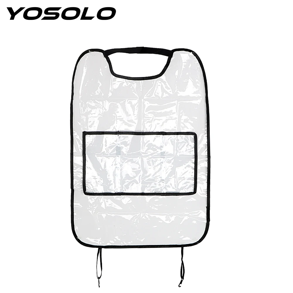 

YOSOLO Seat Back Protector With Bag Waterproof For Children Kick Mud Mats Car Seat Covers Car Storage Bags