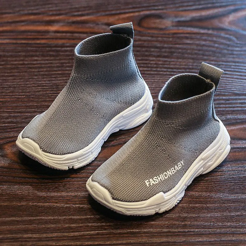 Новые осенние сетчатые дышащие детские кроссовки для отдыха, спортивные вязаные носки, обувь для девочек, детская обувь для мальчиков, кроссовки