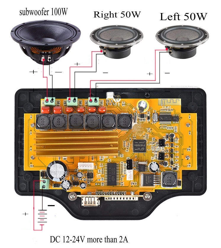 Bluetooth аудио видео DTS FLAC APE WAV MP3 декодер плата без потерь 50wx2+ 100 Вт 2,1 сабвуфер цифровой усилитель для автомобильного динамика