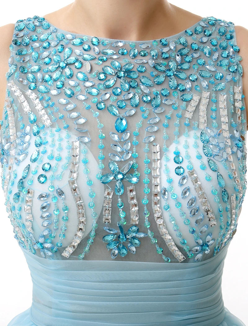 light bluerhinestone short dress