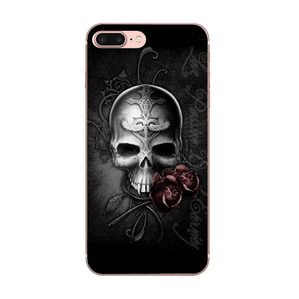 Мягкий чехол из ТПУ Poker Skull Tatoo для Samsung Galaxy Note 5 8 9 S3 S4 S5 S6 S7 S8 S9 S10 mini Edge Plus