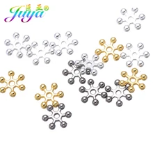 8mm 10mm Schneeflocke Gold Farbe Dekoration Metall Spacer Perlen Zubehör Für Frauen Hand Perlen Schmuck DIY Herstellung