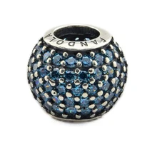 DIY Подходит Пандора шармы браслеты проложить легкие бусины с бирюзовым кубическим цирконием стерлингового серебра 925-ювелирные изделия