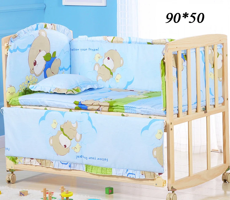 5 шт./компл. детская кроватка бампер мультфильм дизайн 100% хлопок детские постельные принадлежности набор бампер детская кровать протектор