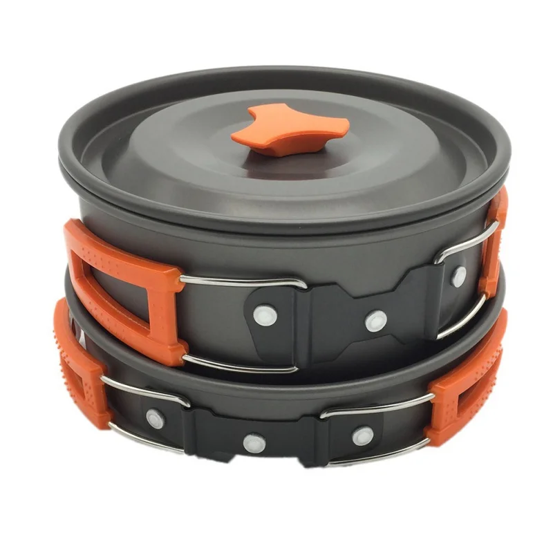 

8 pcs Outdoor Camping Picnic Kettle Pot Tableware Combination Set 2-3 Persons High Quality Set With Pack