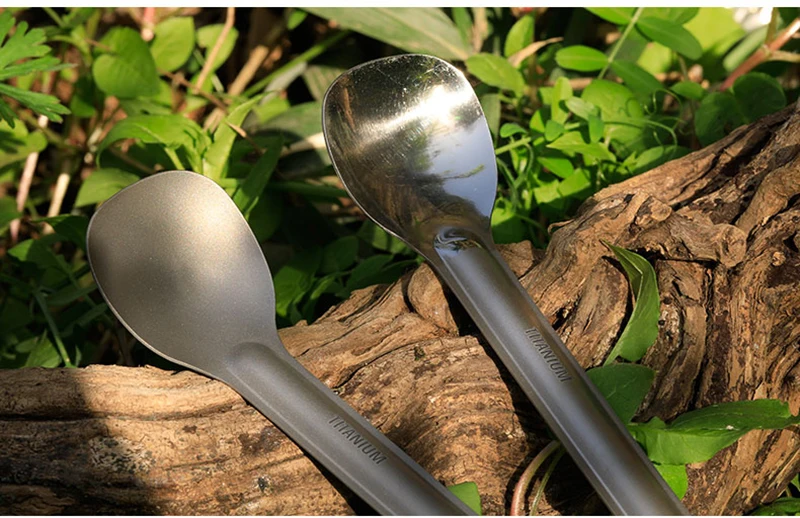 Tiartisan Titanium Long Handle Spoon Outdoor Portable Dinner Spoon Camping Picnic Cutlery Outdoor Traveling Tableware Ta8119