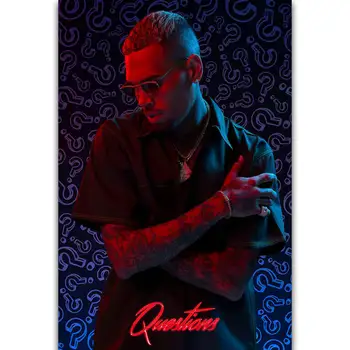 

S1744 Album Cover Questions Chris Brown Rapper Music Star Wall Art Painting Print On Silk Canvas Poster Home Decoration