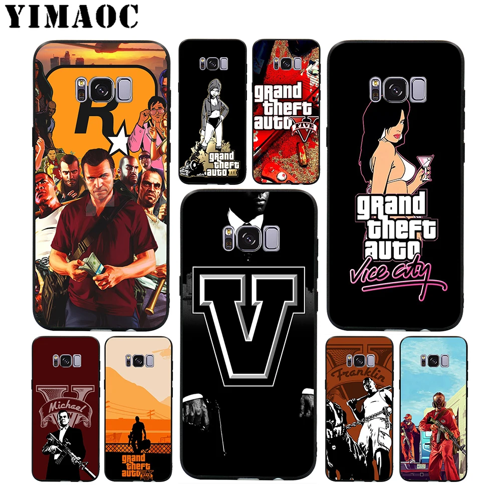 Мягкий чехол YIMAOC GTA 5 Grand Theft для Samsung Galaxy S10 S10e S9 S8 A6 Plus S7 S6 Edge A7 A5 A3 J6 Note 9 8 |