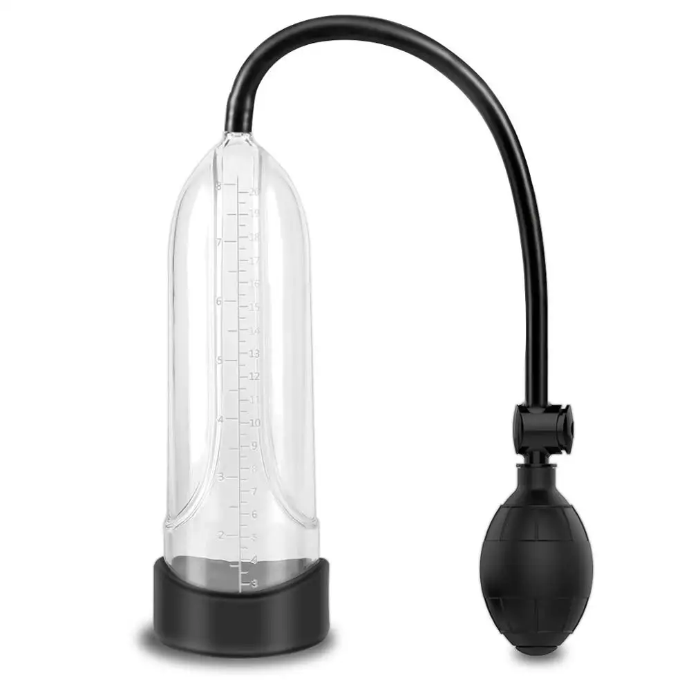 

Penile Vacuum Pump with Durable Sleeve, Strong Close Suction; Flat Penile Magnifier Pump with Clear Cylinder Measurement Mark.