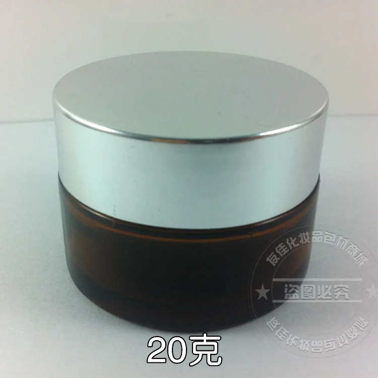 

50 шт./лот, 20g brown/янтарный банка для крема, Косметические Баночки, стеклянную банку или контейнер для крема, глаз банка для крема