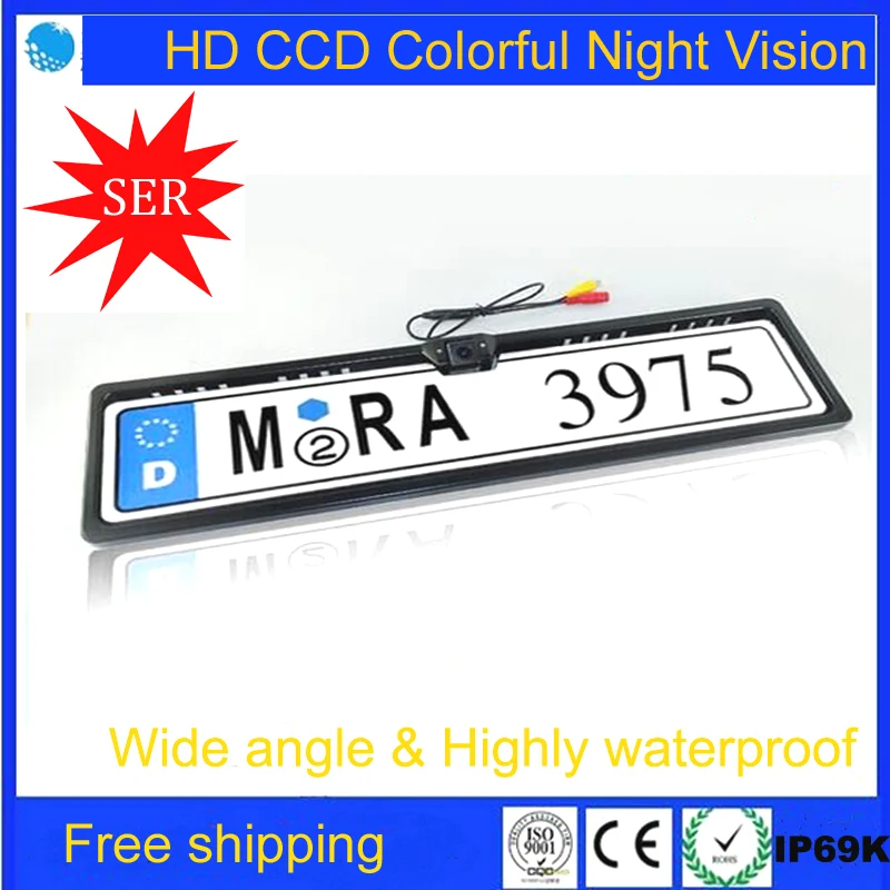 

Free shipping New Universal Night Vision European License Plate Frame Car Camera,car reversing camera03.