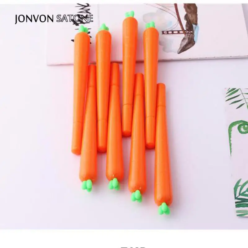 Jonvon Satone 2ps New Carrot Pen Student Neutral Pen Cartoon Vegetable for Gift Creative Stationery Kids School Supplies Writing