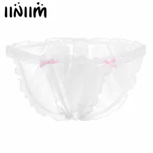 Iiniim белое Мужское нижнее белье из органзы прозрачное кружевное Сетчатое Нижнее белье Трусики-бикини трусы для геев Мужское нижнее белье трусики