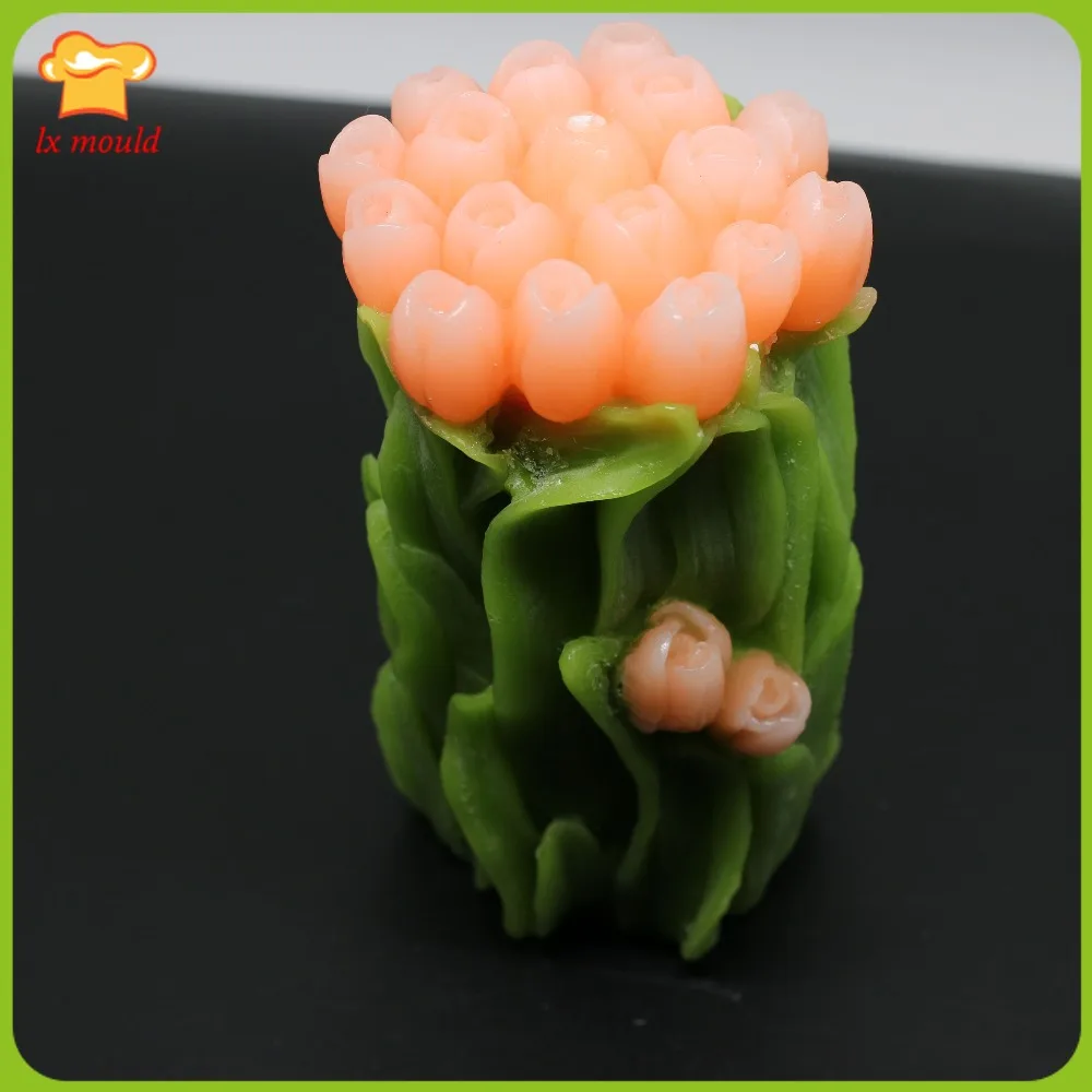 

Elegant bouquet silicone mold wedding candles mold candle tool Rosebud candle mould