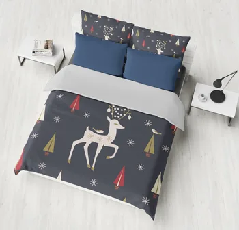 

Home textile Outlet Deer Bedding Sets Queen Forest Moose Duvet Cover Set Animal Reindeer Bedclothes Kids/adult Christmas Elk set