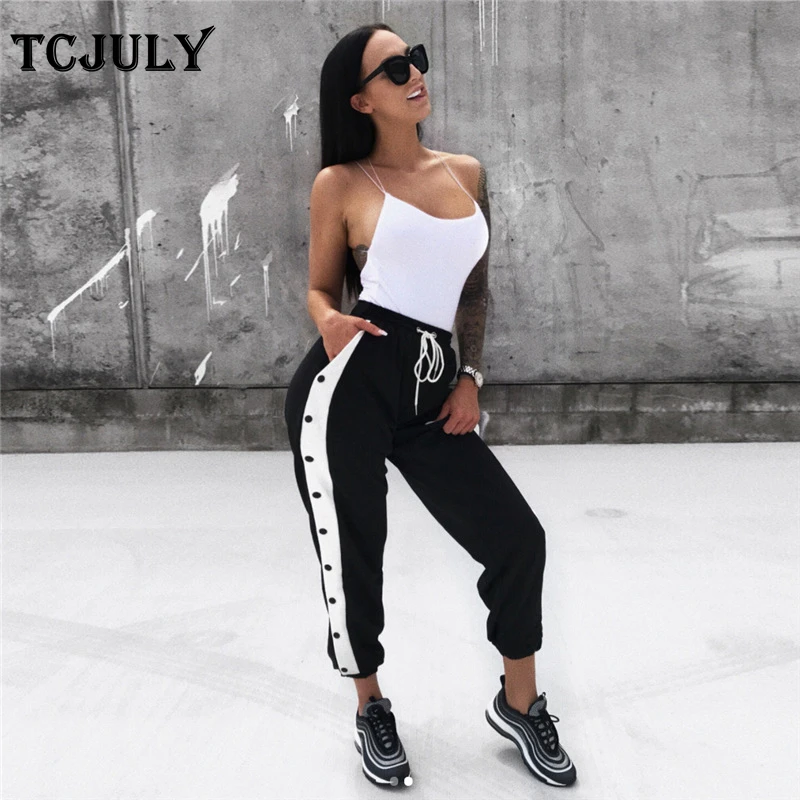 Женские спортивные штаны TCJULY уличные облегающие брюки с высокой талией и