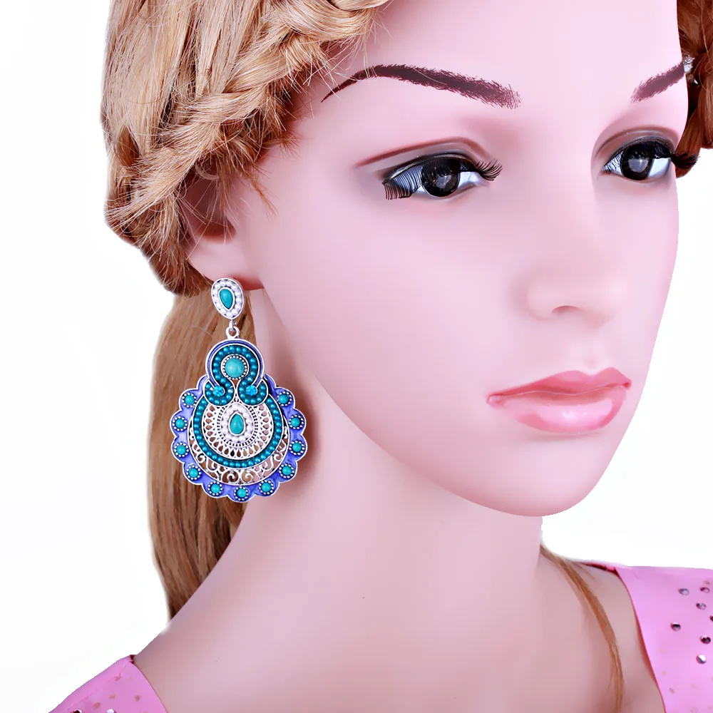 Этнический стиль бохо бусины Серьги капли Винтаж имитации жемчуга этнические