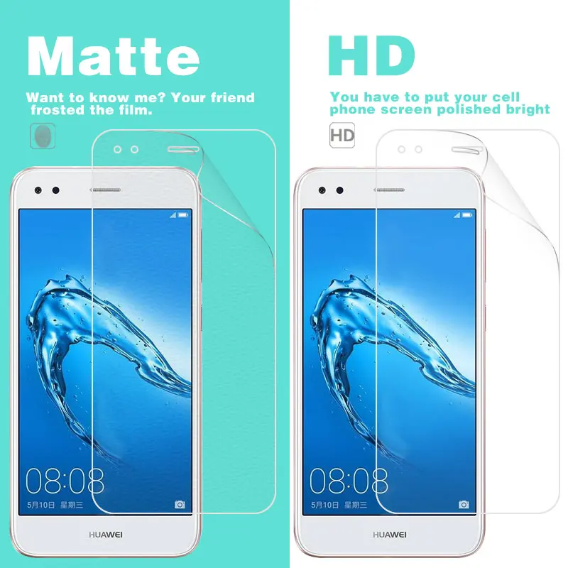Anti-Glare Matte Film For Huawei Enjoy 7 5 in SLA-AL00 HD Clear Glossy Screen Front Cell Phone Cover + Cleaning Cloth Tools | Мобильные