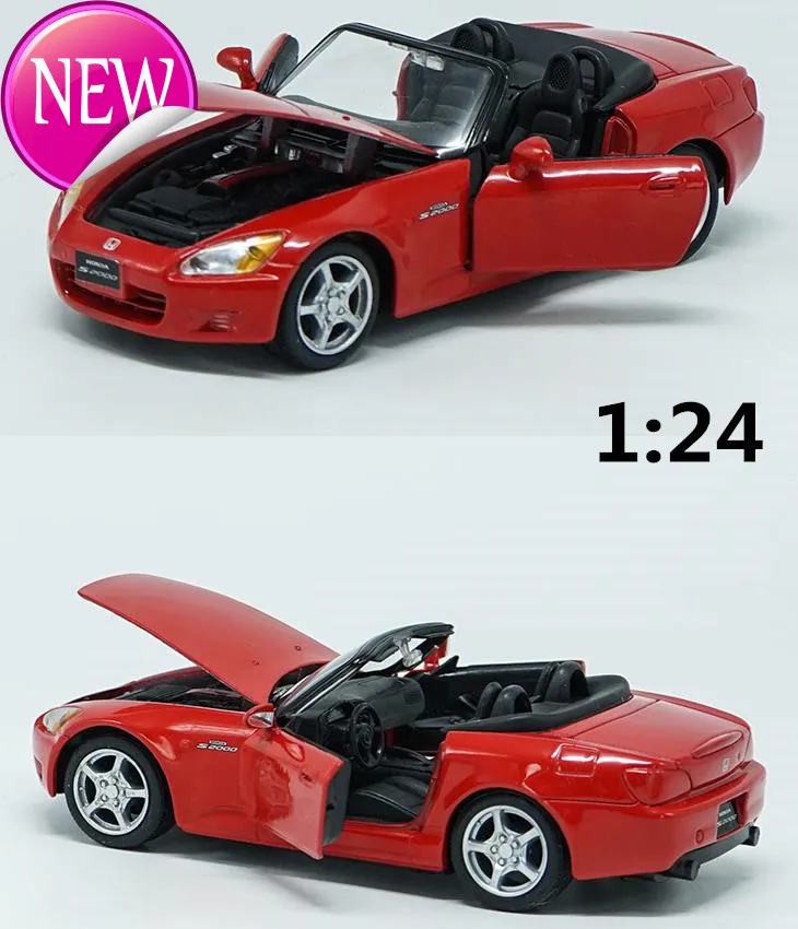 

Freeshipping 1:24 Alloy Pull Back Model Car High Simulation Honda S2000 3 Open The Door Toy Vehicles