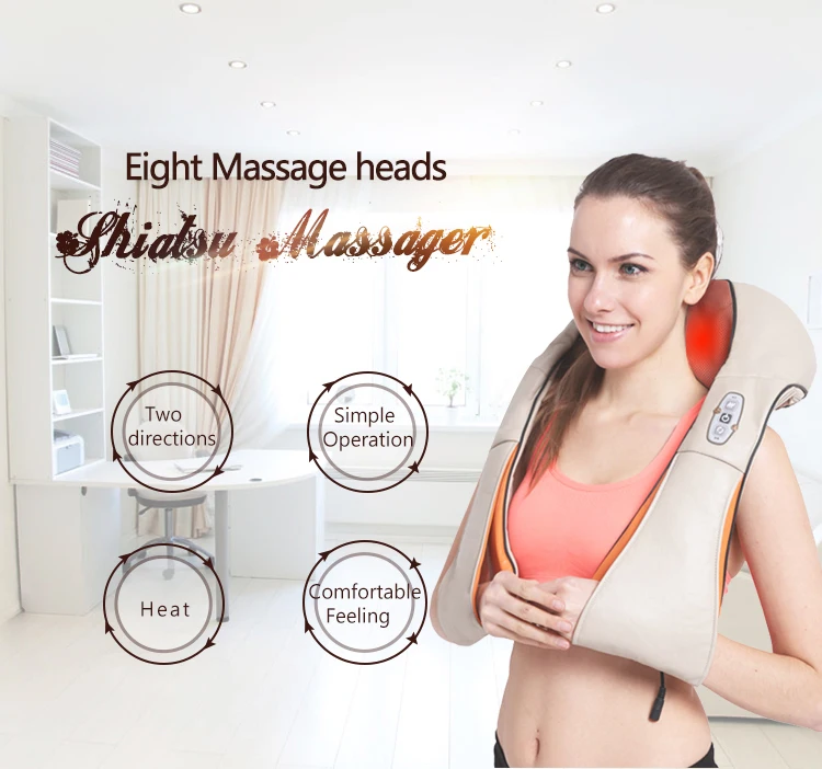 

Electrical shiatsu massager neck massage device electric back shoulder belt massages body machine