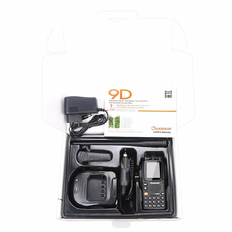 Wouxun KG-UV9D Walkie Talkie двухдиапазонный двойной дисплей 136-174/400-512 МГц Воздушный диапазон приема 999CH 5 Вт двухстороннее радио