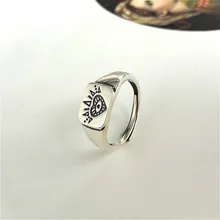 Fengxiaoling, настоящее 925 пробы, серебряное, готическое, с тотемным узором, ажурное кольцо для женщин, круглые, квадратные стили, модное ювелирное изделие