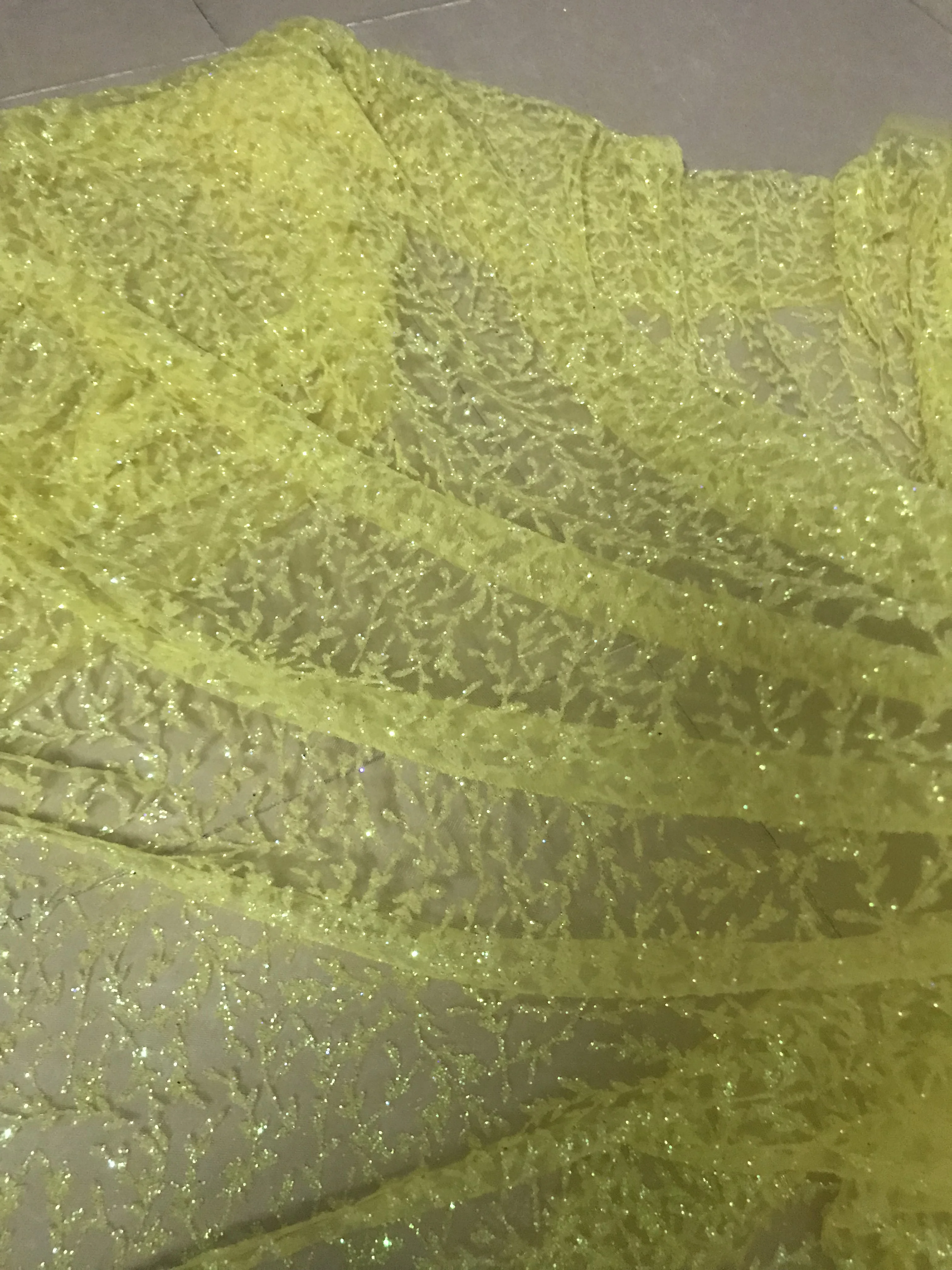 

Hot selling Sat-6.301 glued glitter sequins lace fabric African French net tulle Lace Fabric for party