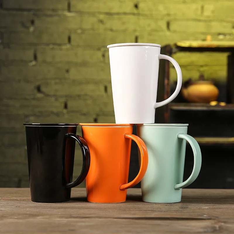 1PC Fashion Brief Coffee Mug Solid Color Ceramic Mugs Home Office Tea