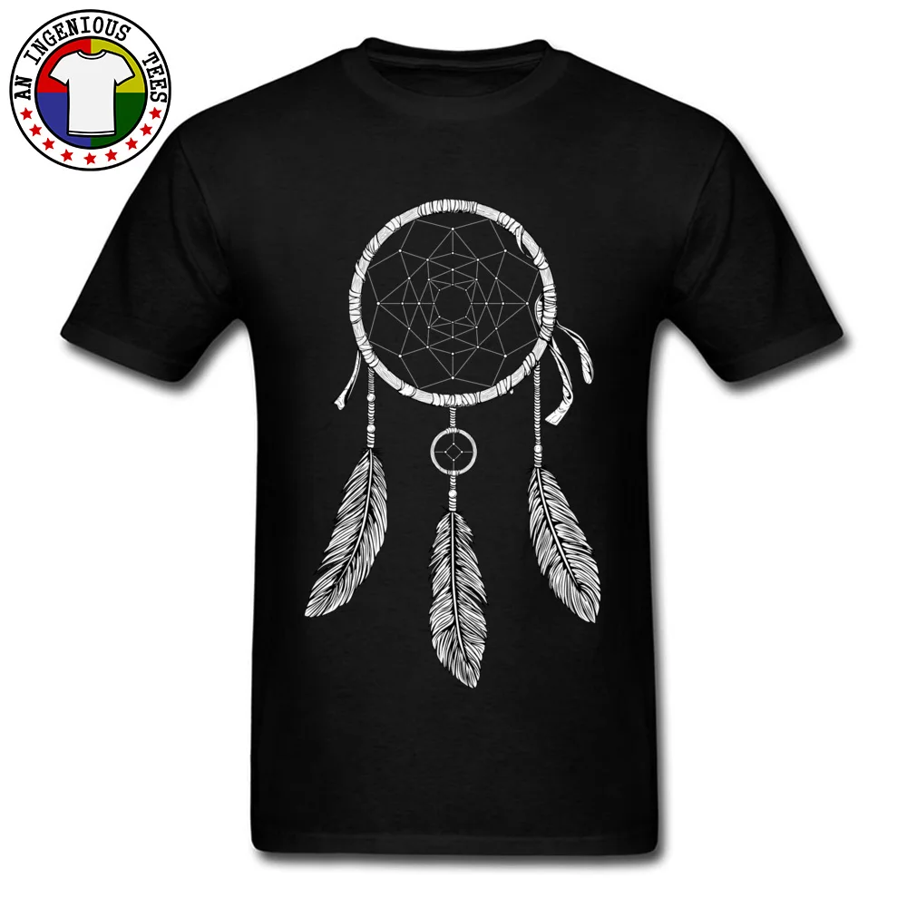 Dream Catcher White Crewneck T-Shirt NEW YEAR DAY Tops Shirts Short Sleeve Fashion Cotton Normal Tee Shirts Printed On Adult Dream Catcher White black