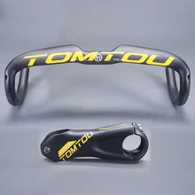 TOMTOU полный UD карбоновый дорожный велосипедный велосипед 400/420/440 мм руль+ 10 градусов стержень 28,6 мм части велосипеда матовый желтый-TC1T23
