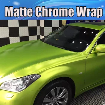 

PROTWRAPS electric lime metallic matte chrome Vinyl Wrap with Air Release fluorescent chrome matt Car Wrap Foil size 1.52x20m