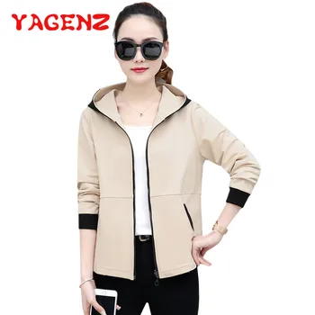 

YAGENZ Plus size Short Jacket Women Clothes Spring Coats And Jackets Women Hooded Coats Chaqueta mujer Harajuku Casual Tops 293