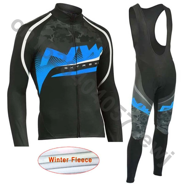NW зимний флисовый термальный Комплект Джерси для велоспорта Одежда с длинным рукавом Ropa Ciclismo Uniformes C26 - Цвет: set 16