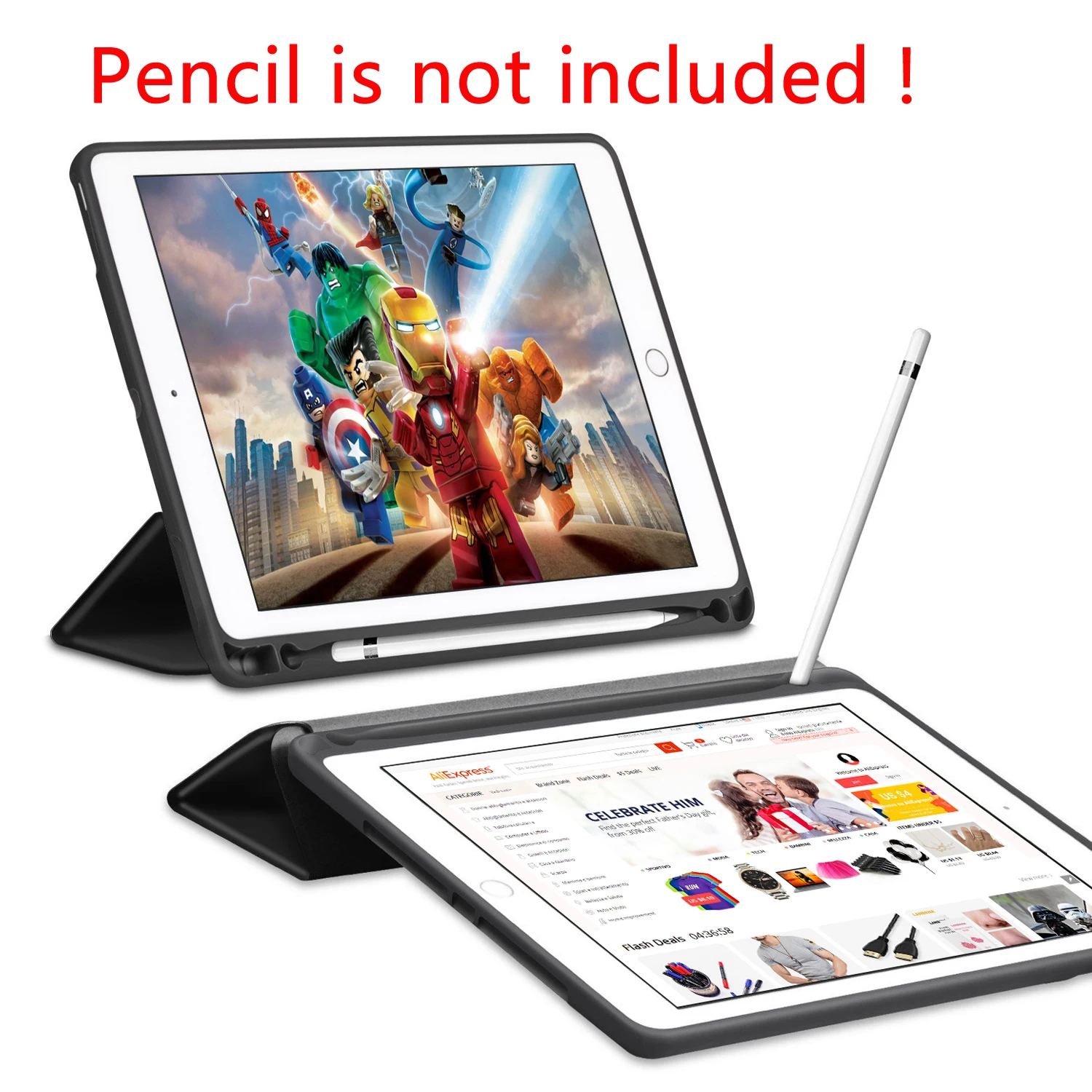 Чехол для iPad Pro 12 9 с держателем карандаша 2018 2017 2015 искусственная кожа ТПУ мягкий