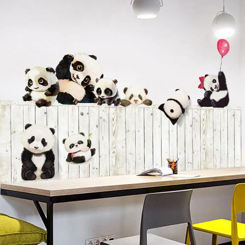

Creative Sticker Giant Panda Wall Stickers For Kids Rooms Wall Decor Home Wallpaper Self-Adhesive Poster Baby Room